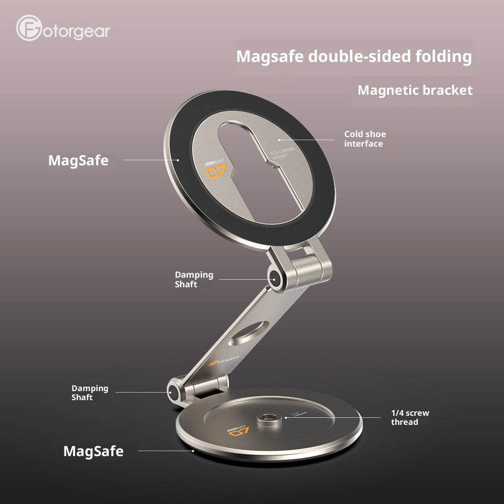 Photographie professionnelle Cold Shoe-Port Accessoires Mobile Téléphone Double Magnetic Bracket