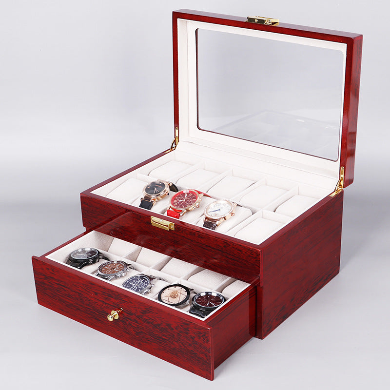 Montres de peinture au four Vernis Montres Display Boîte en bois