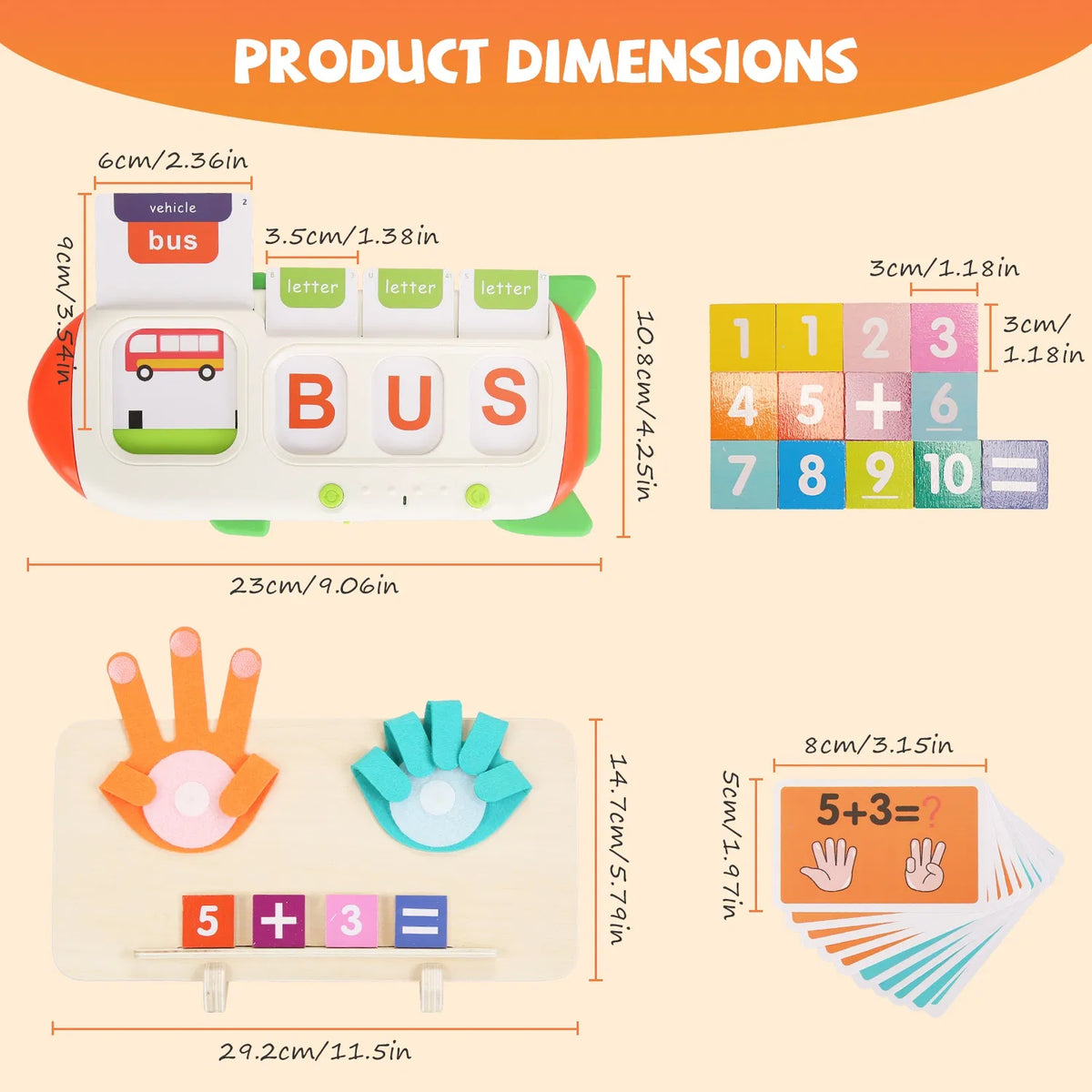 Parler des cartes Flash et du comptage des doigts Math Board Interactive Learning Toys for Kids Aged