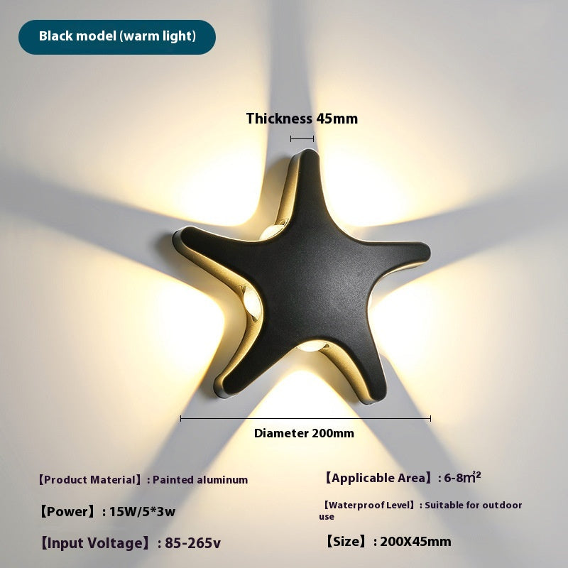 Outdoor Waterproof Starfish Made Corridor Aisle Chambre Fond Mur Décoration Mur La