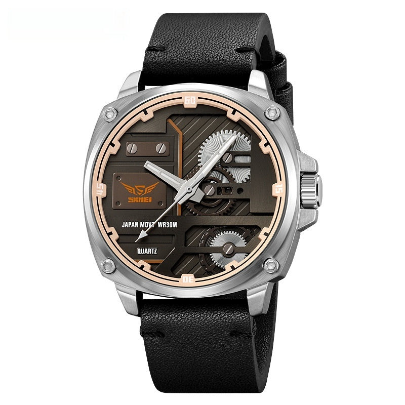 Skmei Véritables articles Montres Homme Vent mécanique Grand Cadran Montre Quartz Homme 30 M Waterpr