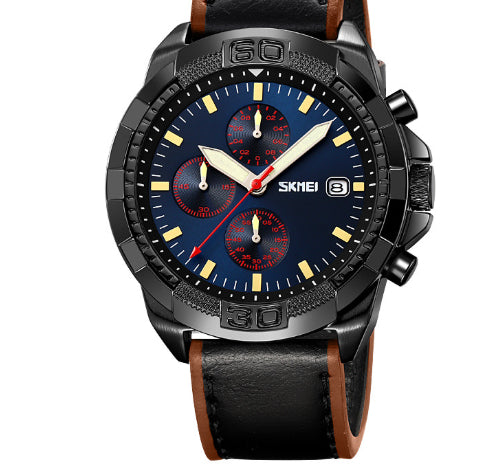 Ceinture Trois Yeux et Six Aiguilles Timing Quartz Wrist British Watch