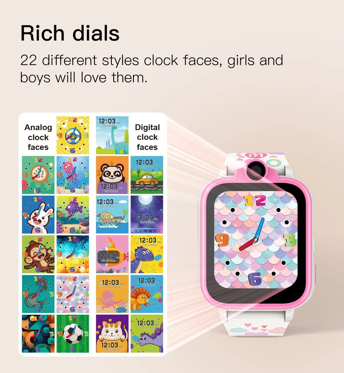 Multifonctionnel écran tactile pour enfants Positionnement Jeu Smart Watch