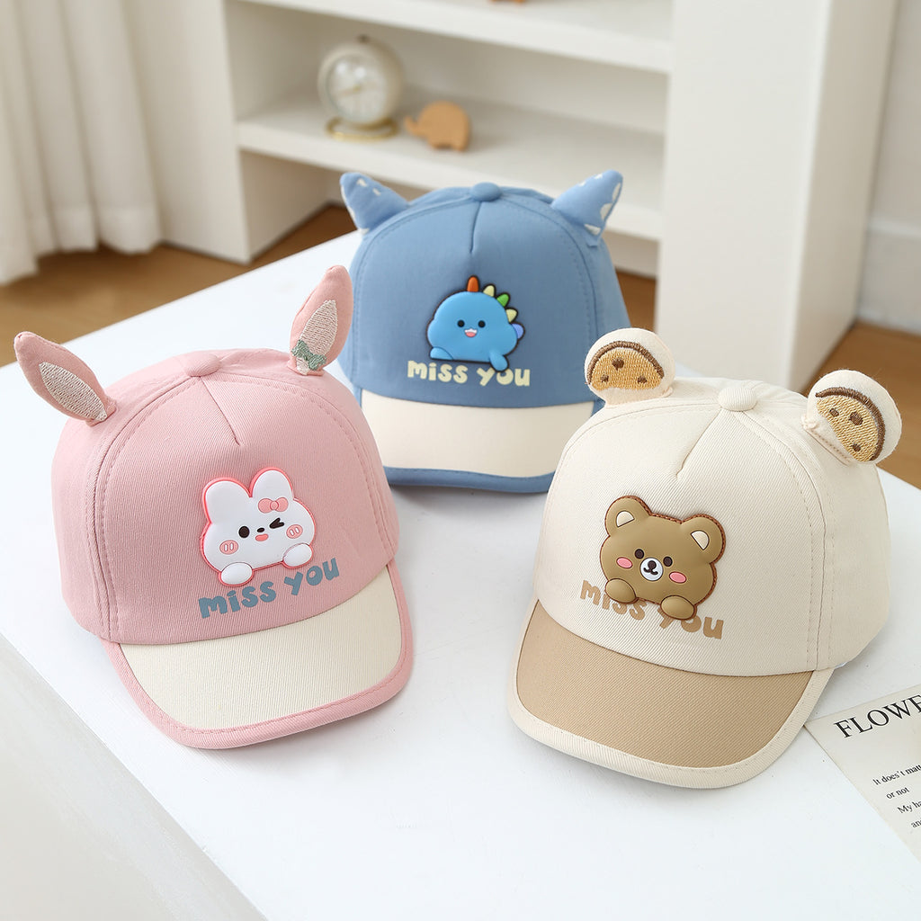 Summer Cartoon Mute Animal Lettre Casquette de baseball pour bébés de 3 à 18 mois