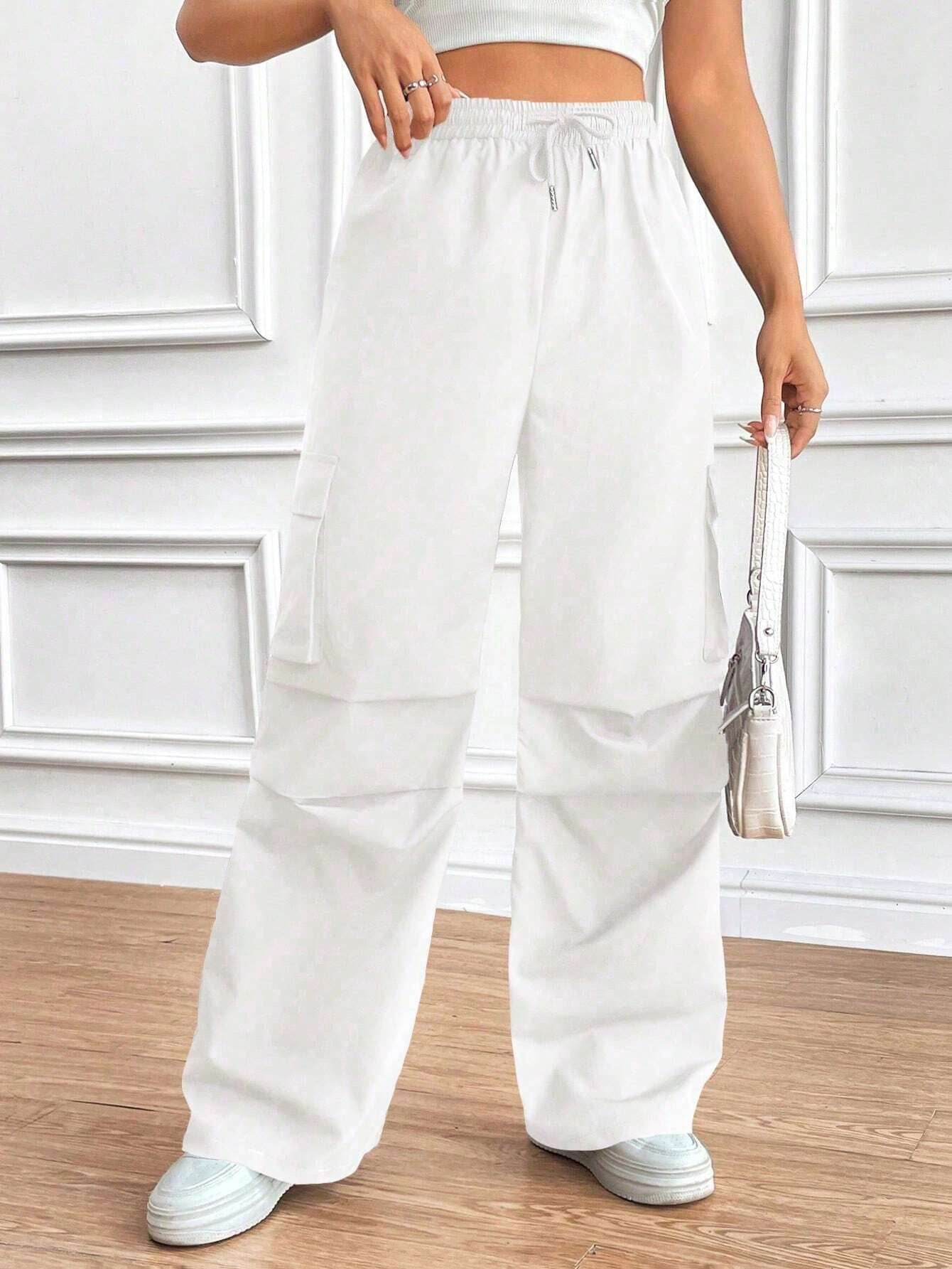 Spring And Summer Thin Elastic Waist Drawstring High Waist Cover Bag Design Loose Commuter