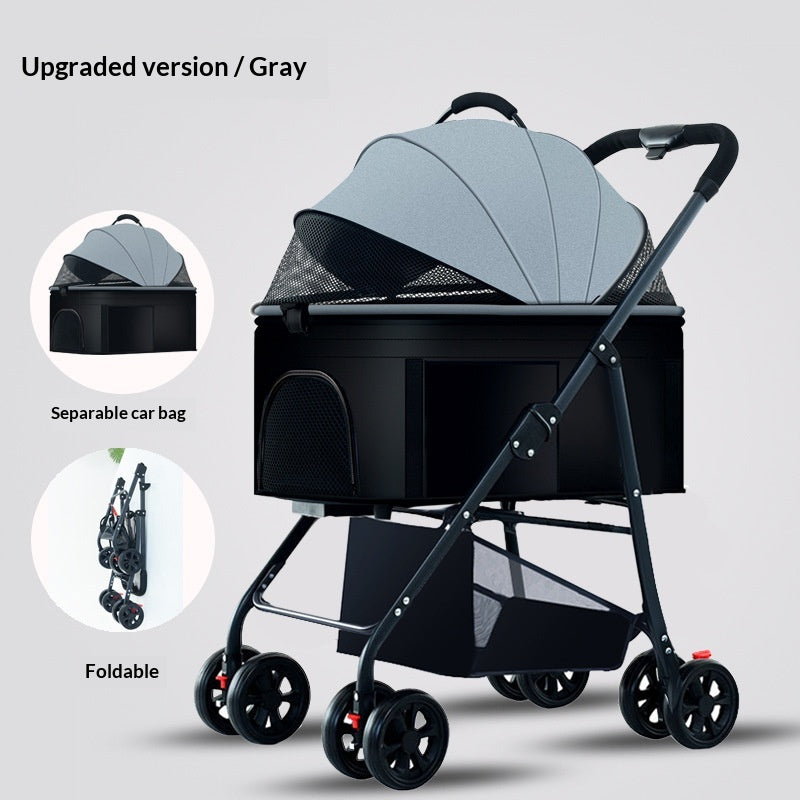 Poussette pour animaux pour chiens et chats Cage amovible portable avec conception pliante pour Po extérieur