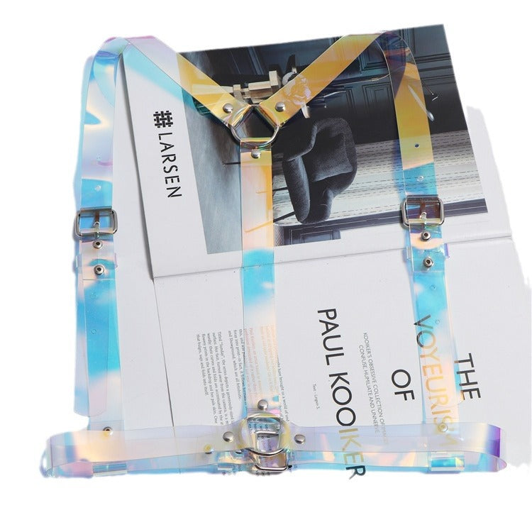 Ceinture de brassage en PVC irisée pour femmes