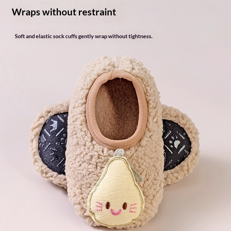 Chaussettes de sol antidérapantes pour les enfants Lignées de polaire chaude et extra-épaississantes comme vos petits enfants
