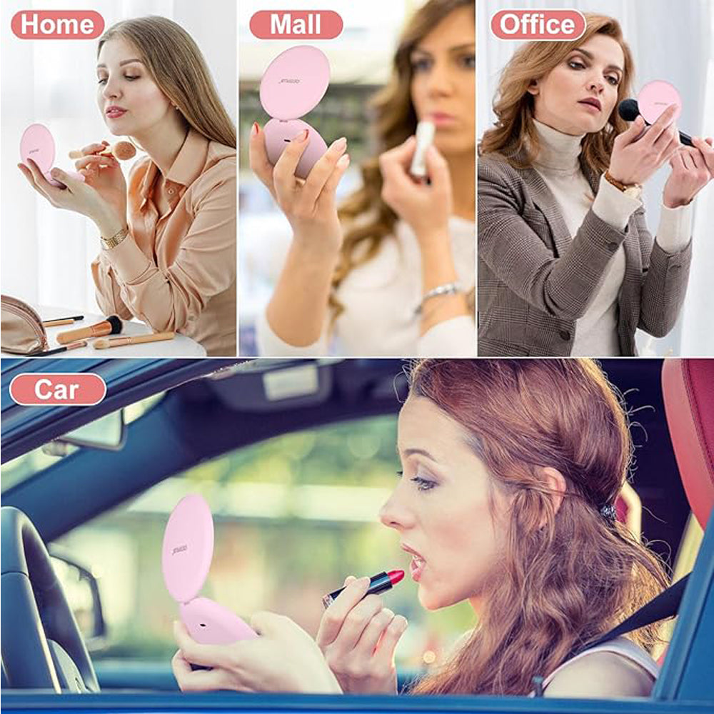 Miroir de maquillage de voyage avec lumière LED