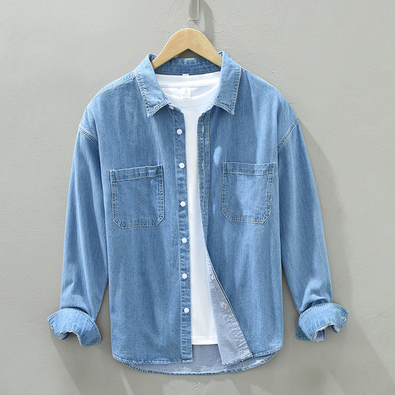 Veste de denim de coton manches longues pour hommes