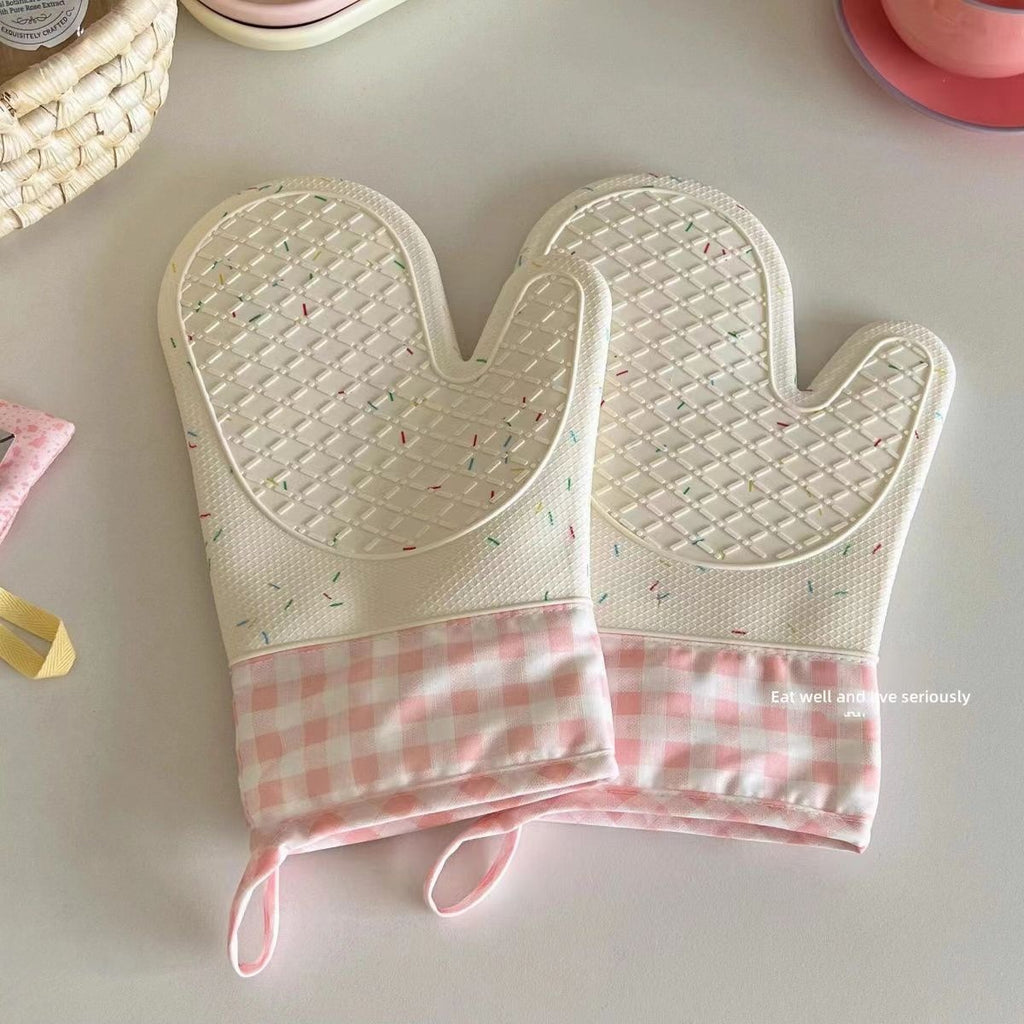 Gants isolants en silicone Gants de cuisine antidérapants résistant à la chaleur à deux doigts