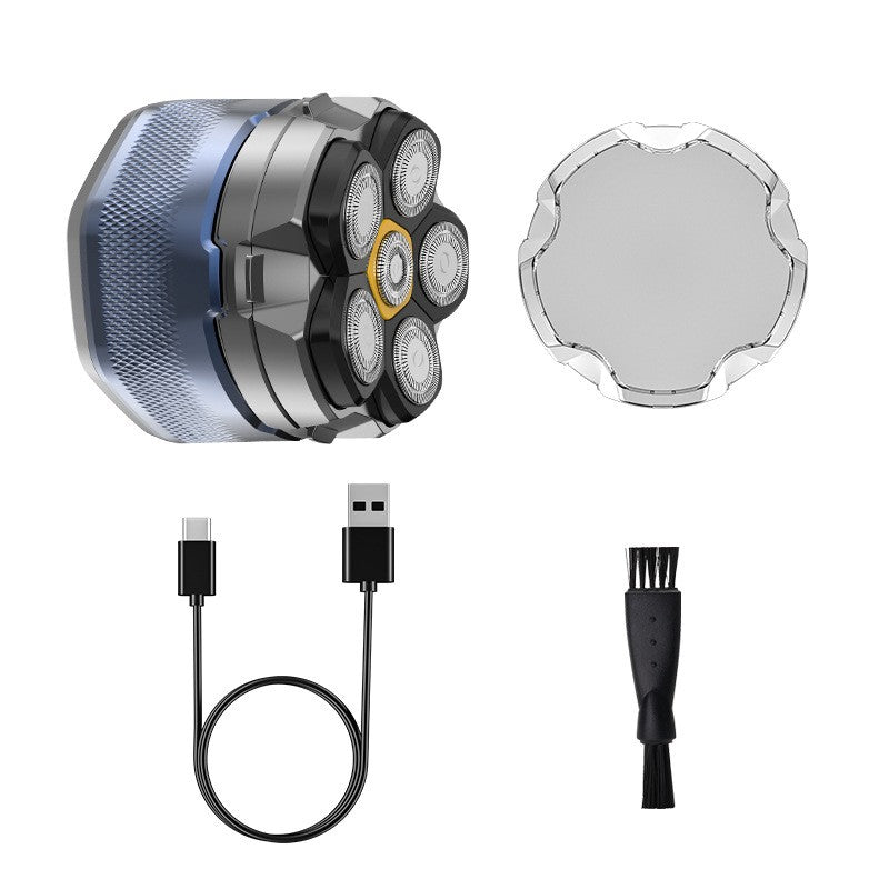 Rasoir de tête électrique 6D pour hommes chauves Razor magnétique humide cheveux de barbe sèche
