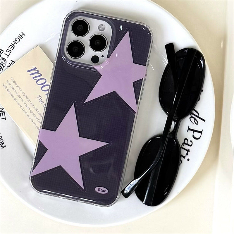Cas de téléphone casual Star couleur contrastante