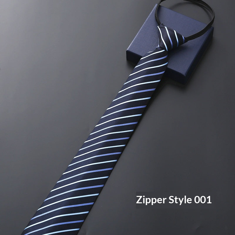 Mens Business Tie Zipper formel avec bandes bleues