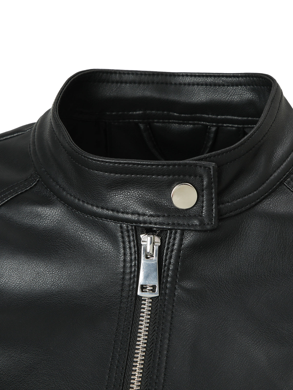 Veste en cuir PU biker zippé pour femmes