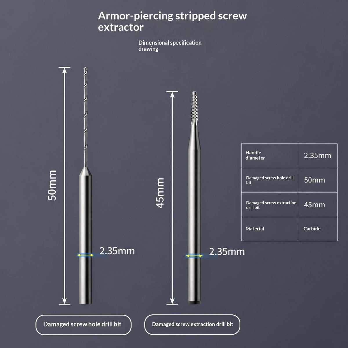 Extracteur à vis rayées de forage U8
