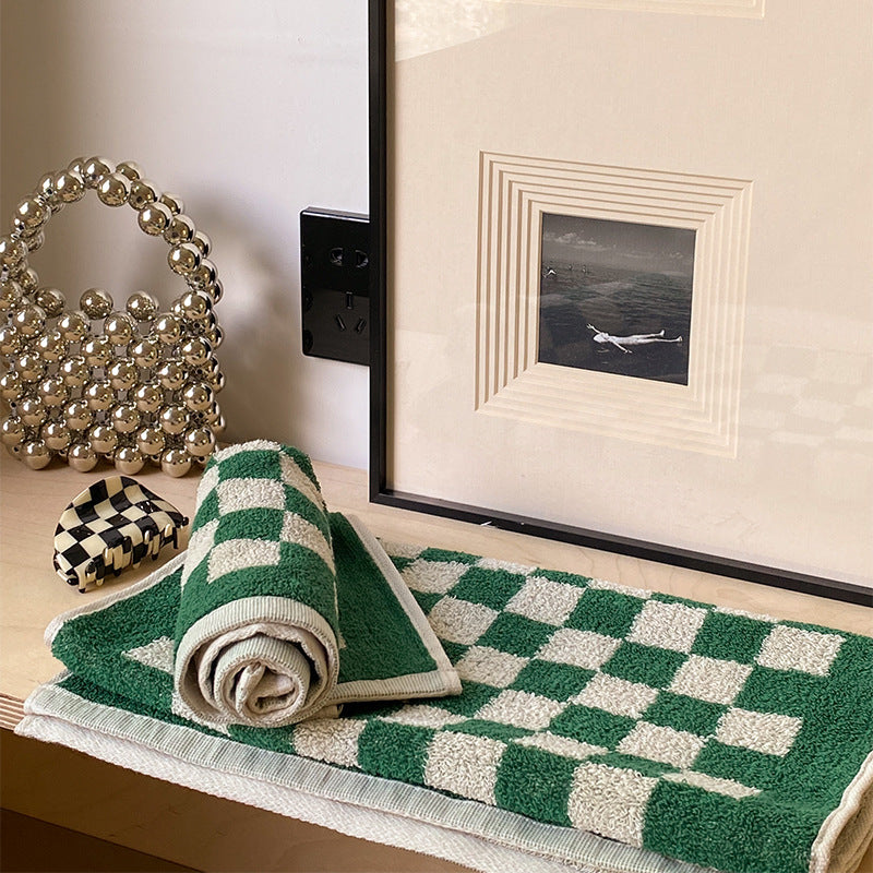Parent-enfant Grille de tableau d'échecs Serviettes de coton teintes en fil