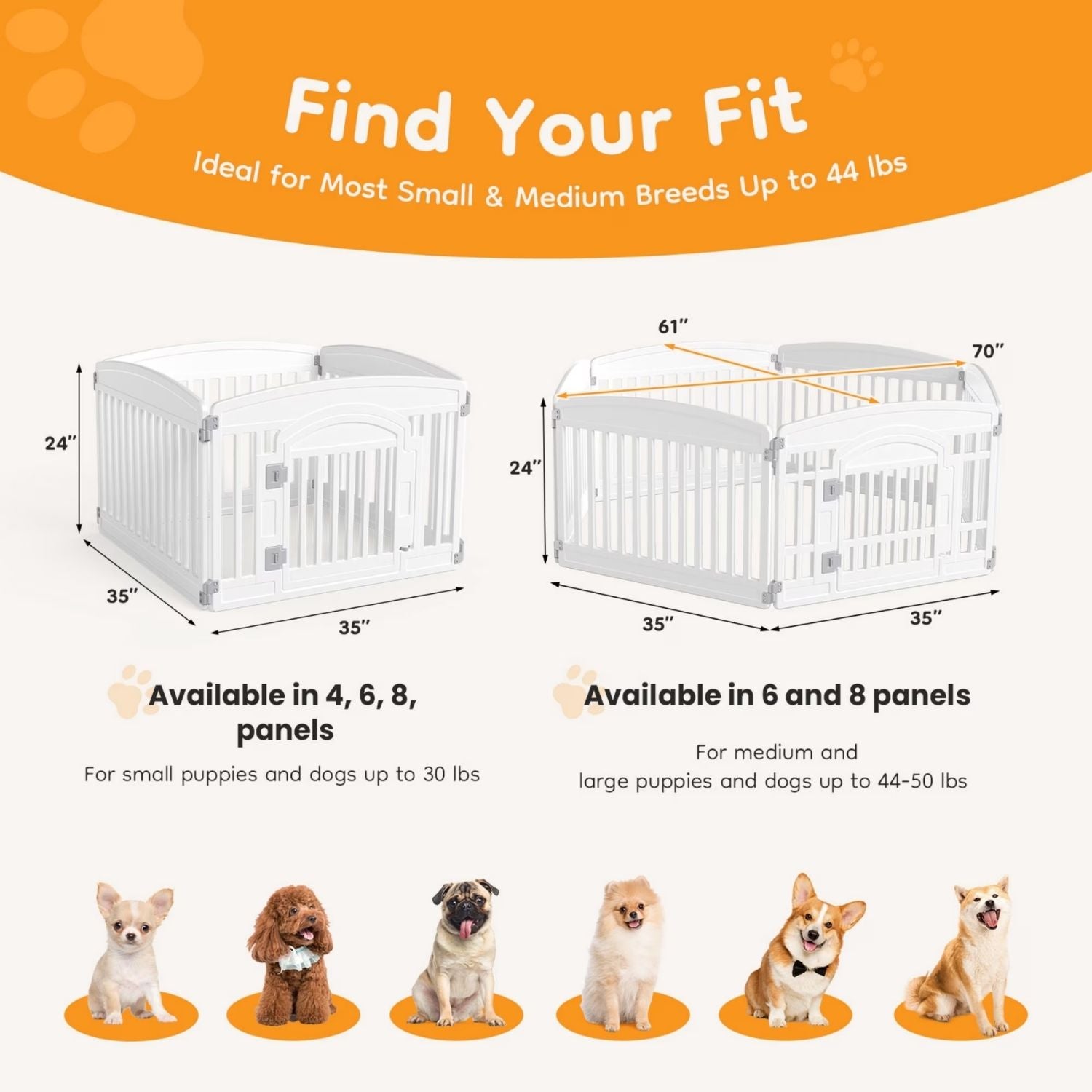 Pare-chocs pour chiens Fence intérieure-extérieure sûre et sécuritaire - pliant et portable idéal pour les petits à