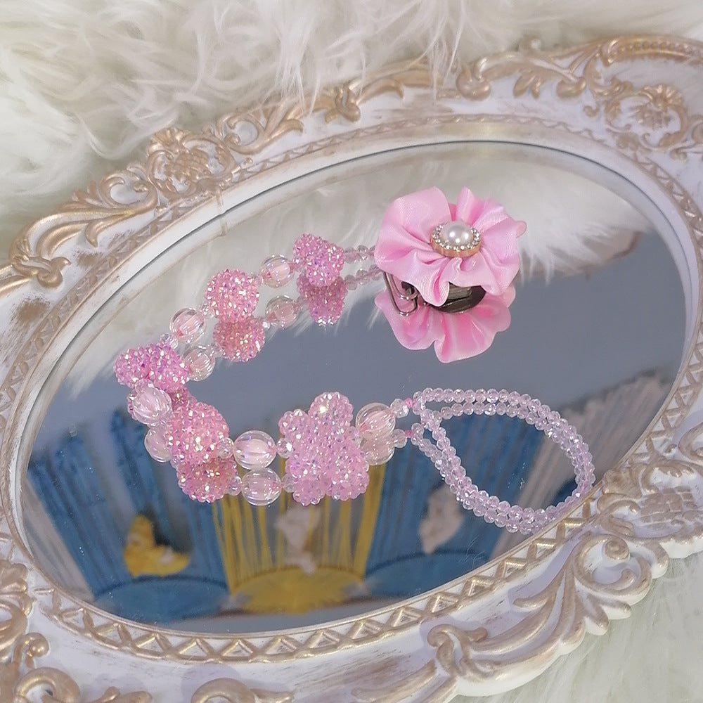 Chaussure de bébé fille en strass fait main