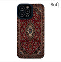 Modèle de tapis persan Etui téléphonique en peau d'agneau