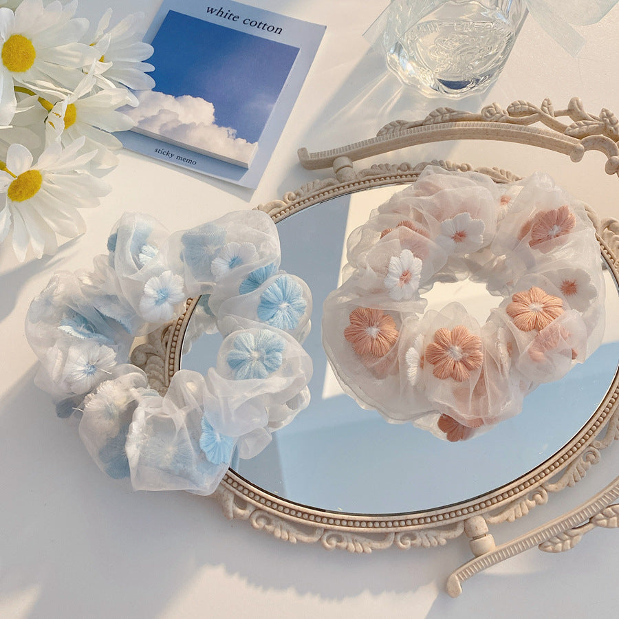 Flower Tie Hair Ring Organza Head Rope Accessoires de cheveux pour filles