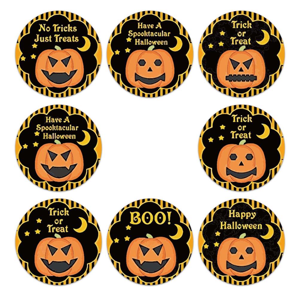 Halloween Pumpkin Wrapped Gift Sticker Amazon Template