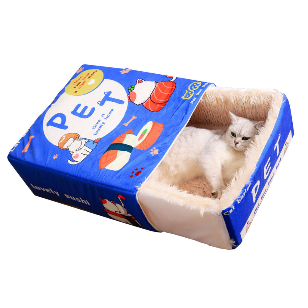 Boîte Snack Cat Lit Cartoon Rectangulaire Entièrement enfermée Quatre Saison Universelle Multifonctionnelle