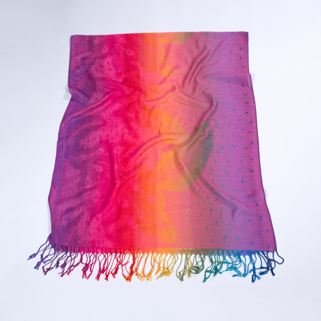 Écharpe de cou coloré à la plume, style ethnique Automne-hiver