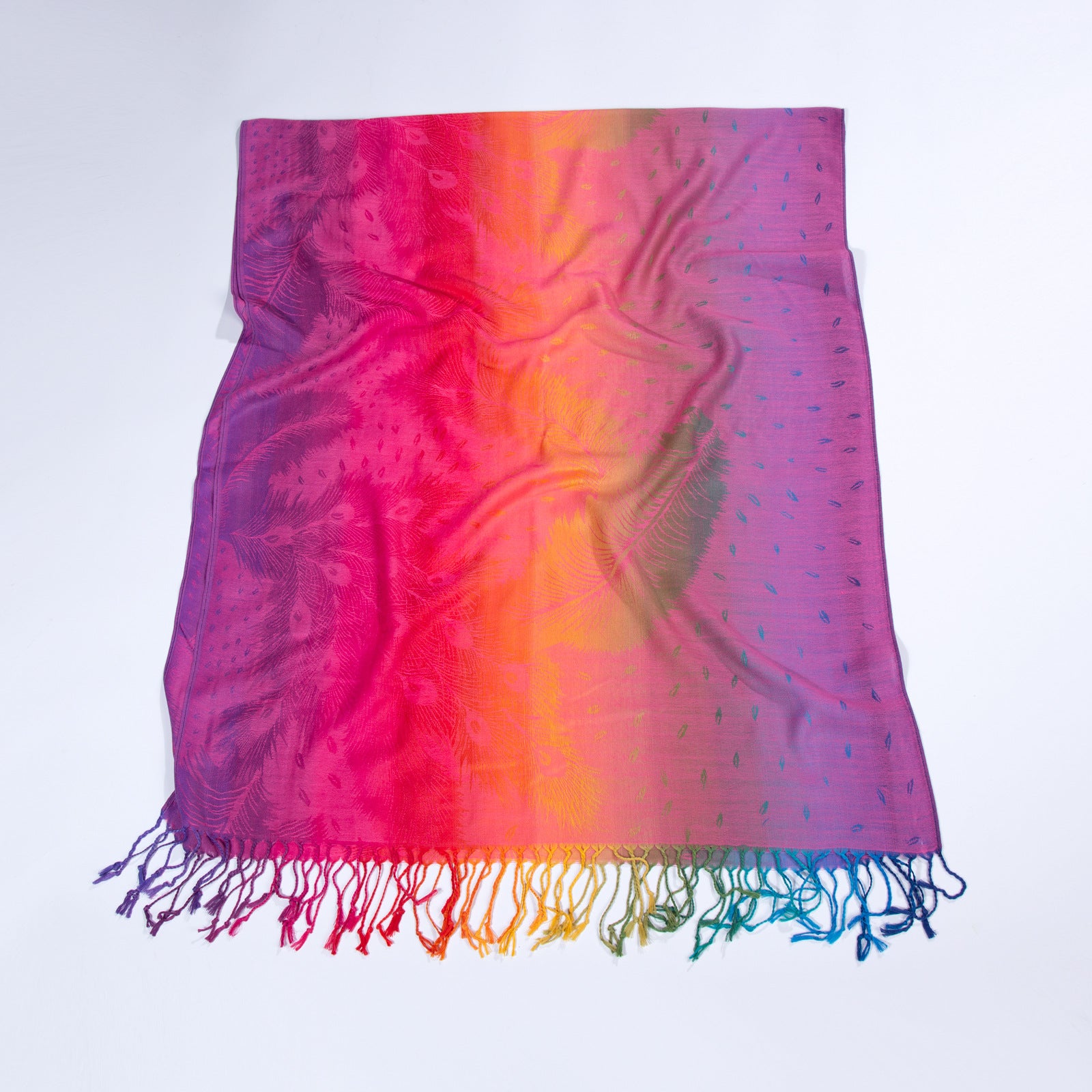 Écharpe de cou coloré à la plume, style ethnique Automne-hiver