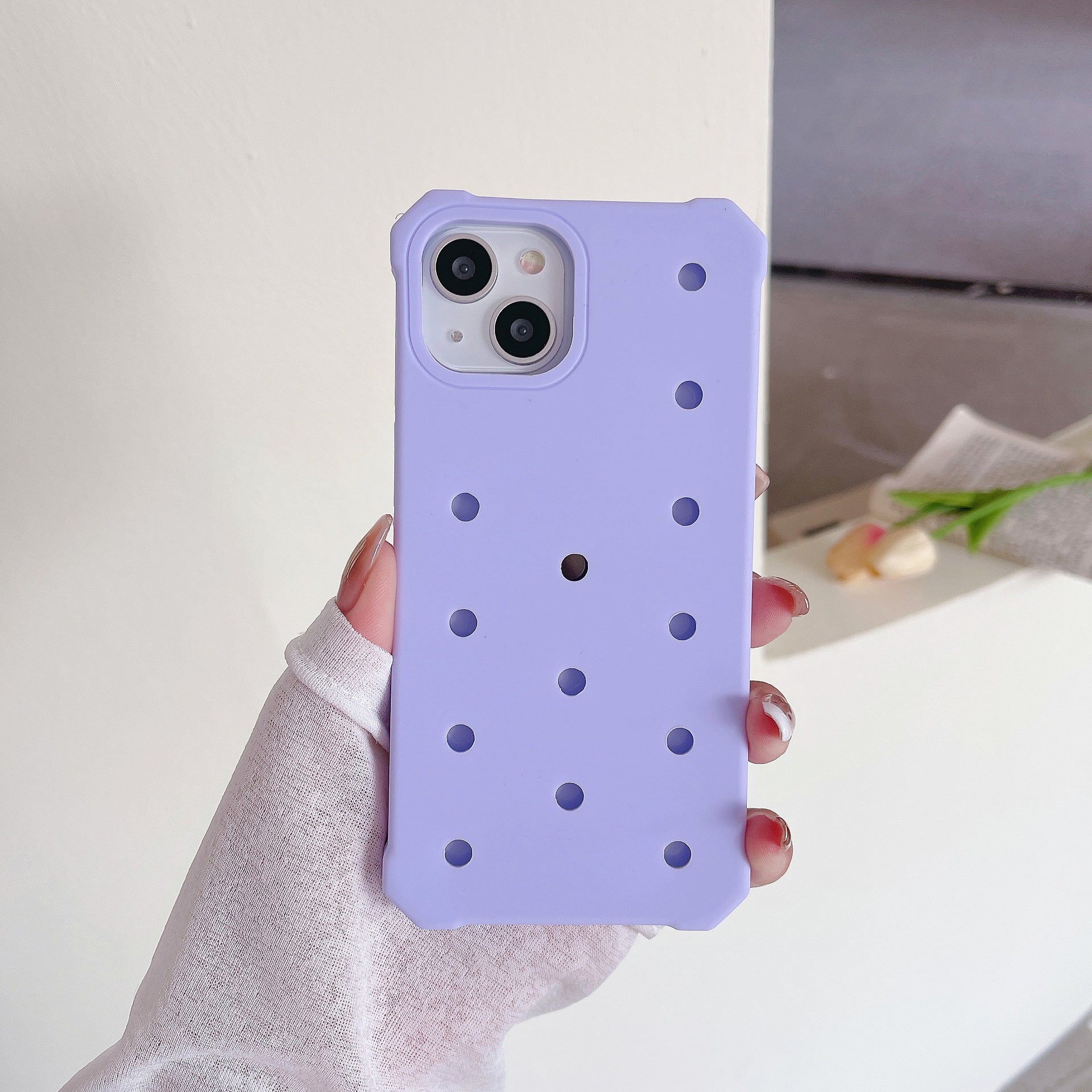 Couverture de protection du boîtier du téléphone du trou de silicone Trois dimensions