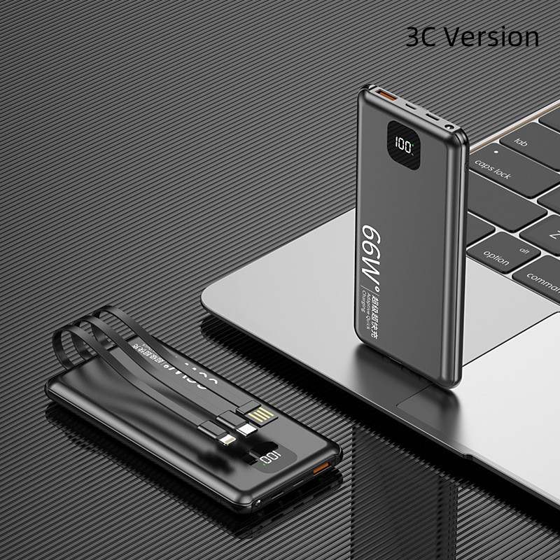 PD66W Fast Charging Power Bank 20000mAh High Capacity with Cable Mobile Power Supply
