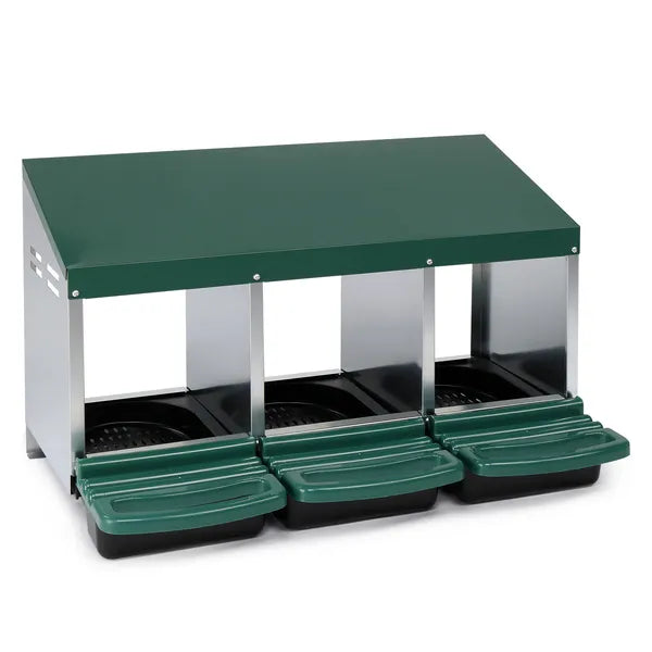 3 Compartiment Roll Out Chicken Nesting Box avec panier en plastique