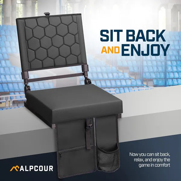 Alpcour pliant siège de stade inclinable avec support arrière pour les bleachers