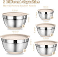 Boîte de 8 bols de mélange en acier inoxydable avec lids hermétiques