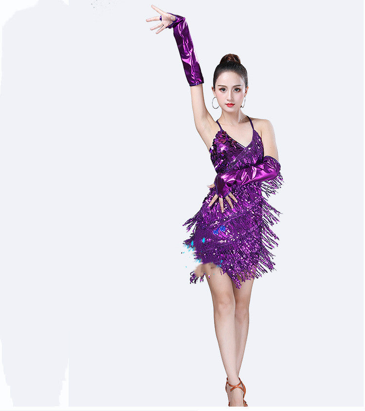 Jupe fringée danse latine Jupe de danse paille Robe de danse scène Performance