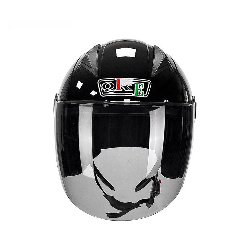 Casque de trois quarts de moto électrique quatre saisons casque d'équitation universel