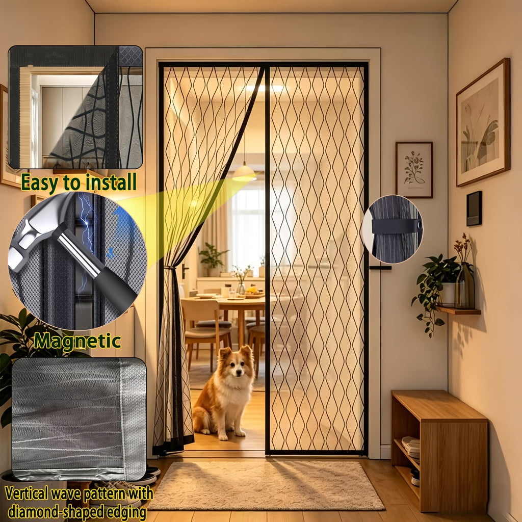 Un rideau de porte magnétique à l'épreuve des moustiques avec fin matériel de mesh vertical Cet effet