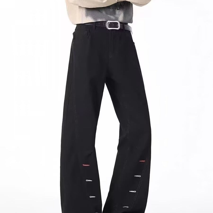 Bouton-voler Side-zip Jeans pour hommes