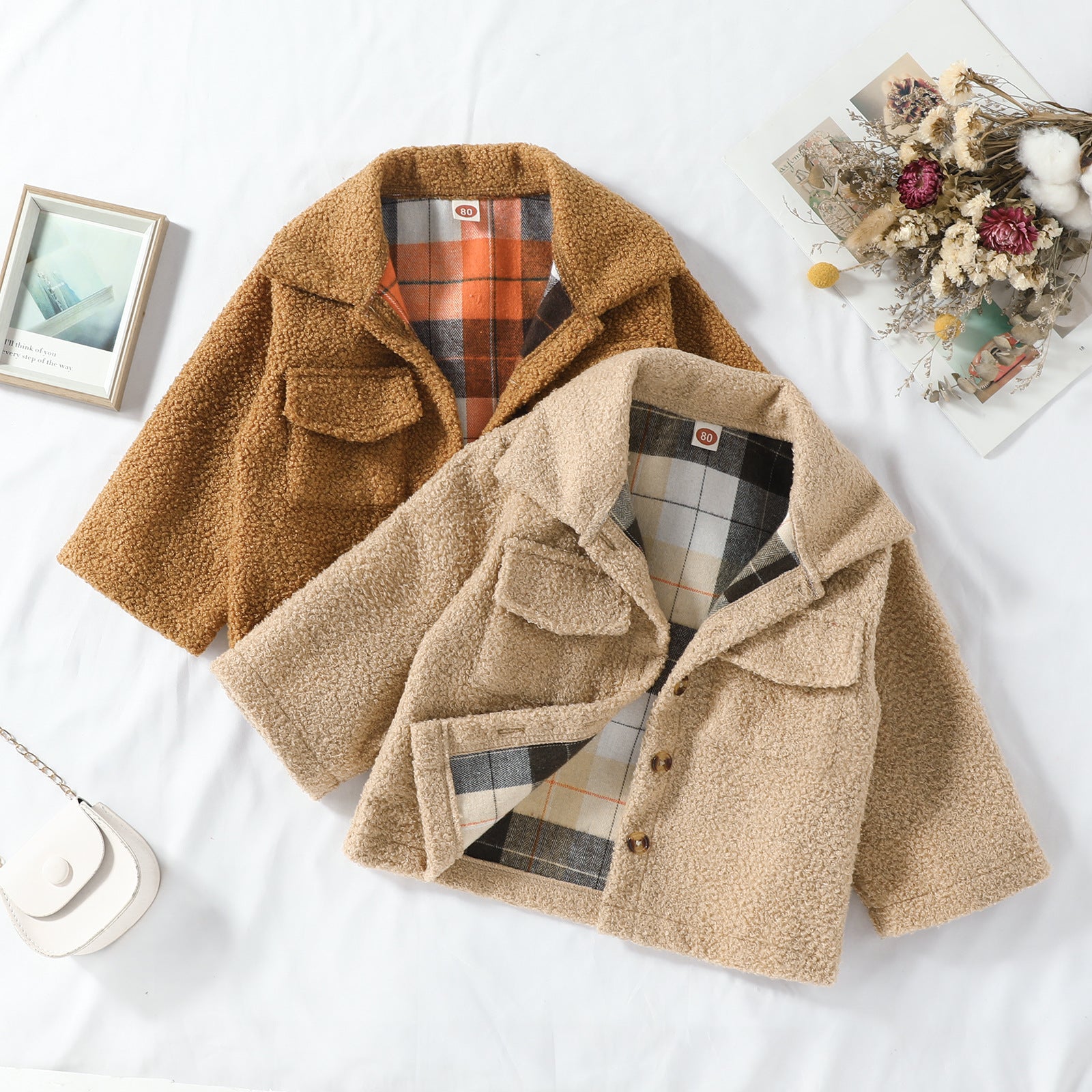 Manteau réversible en peluche d'automne