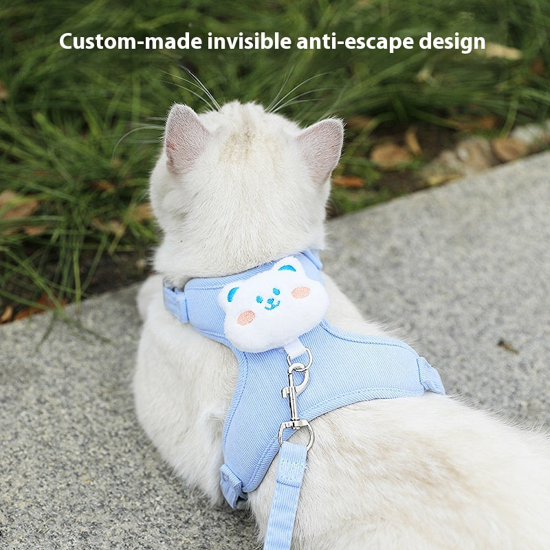 Rope de traction Cat réglable Rope de marche mignon chatons spécial pour sortir de la poitrine Stra