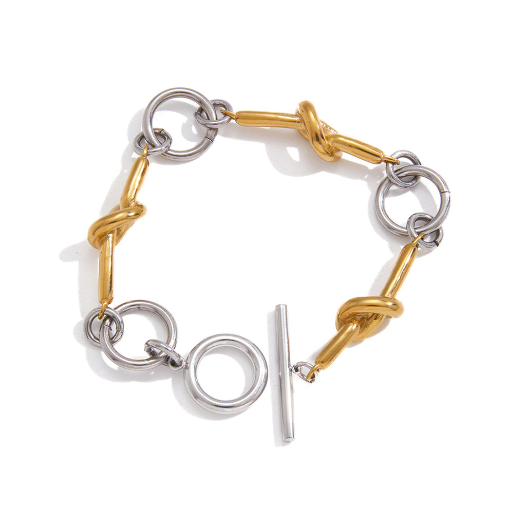 Bracelet en acier inoxydable à noeuds enroulés