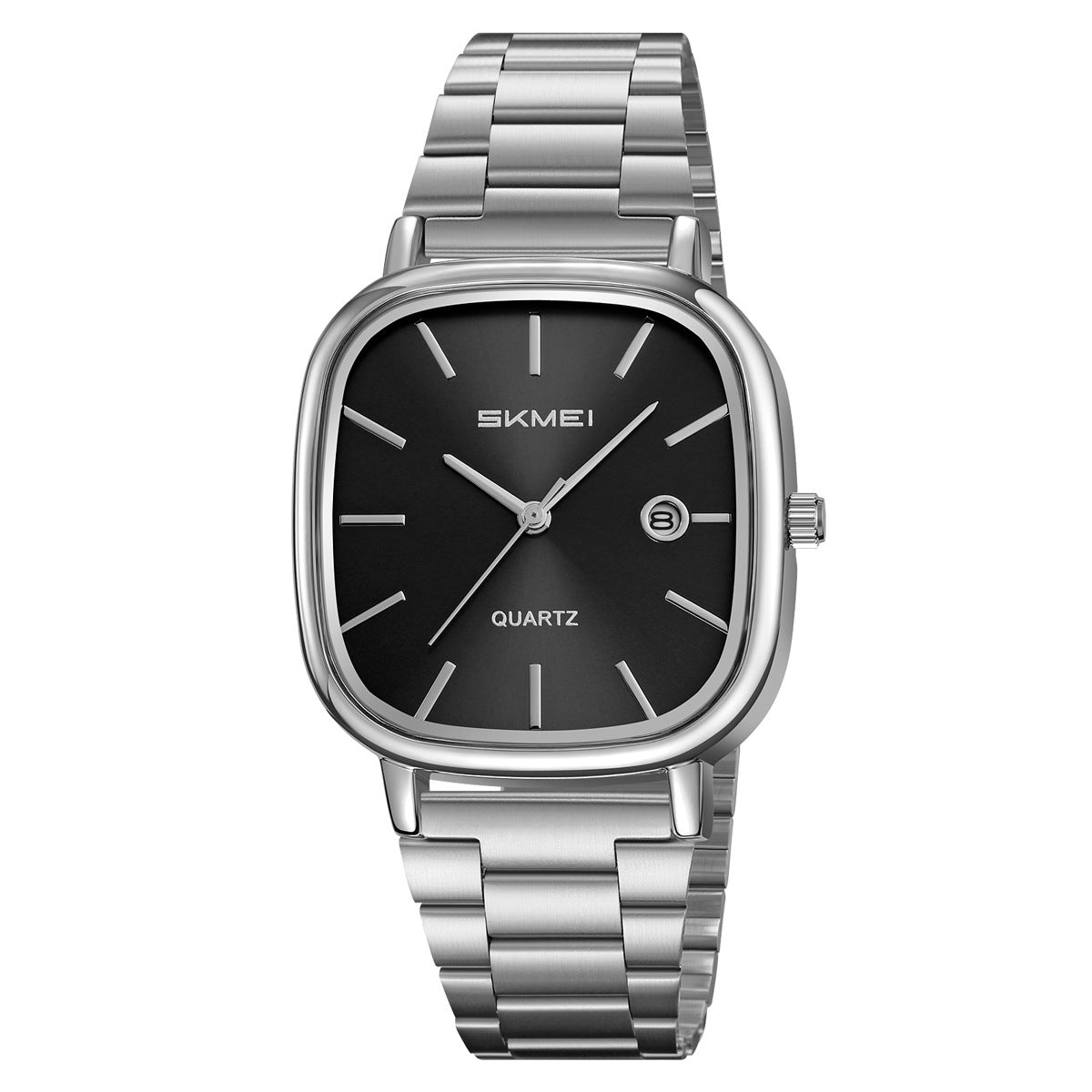 Montre Retro Square-quartz Hommes Business bracelet en acier Calendrier Wristwatch