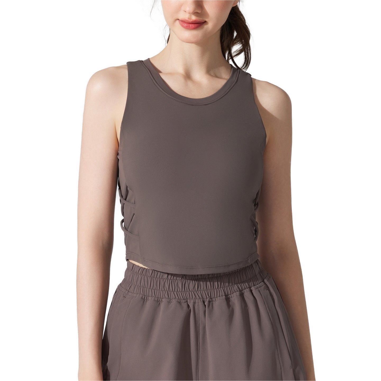 Veste de sport sans manches féminine pour la course et la condition physique avec soutien-gorge intégré