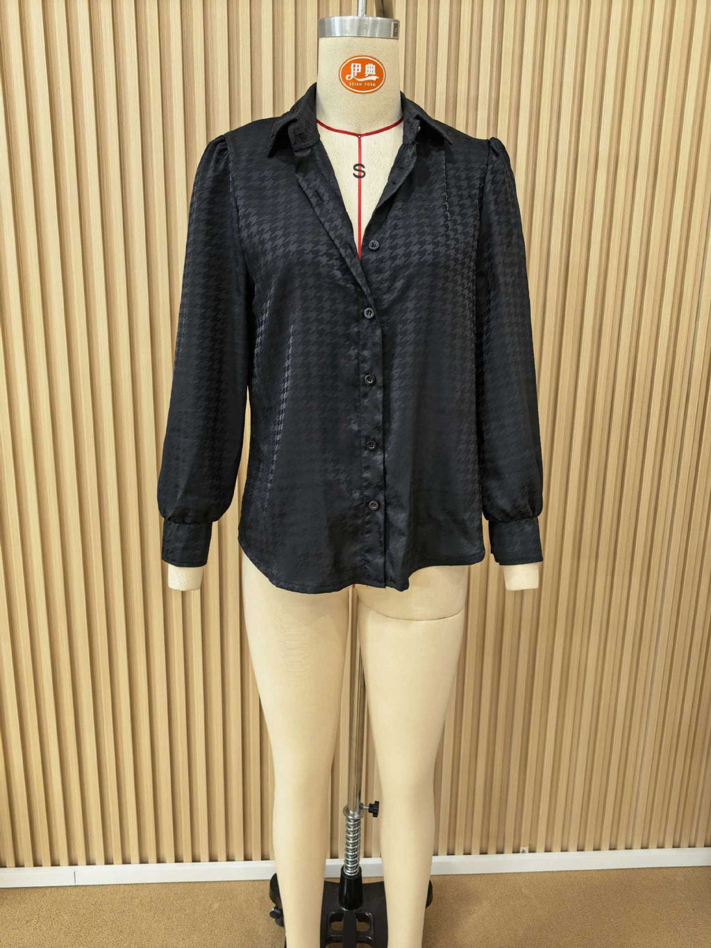 T-Shirt femme manches longues Bouton-Down Slim-Fit Robe Solide Shirt