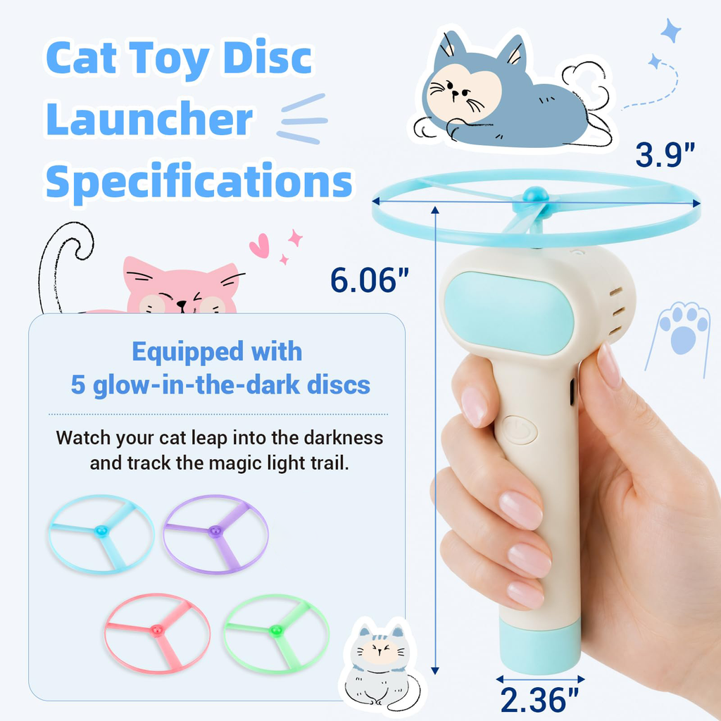 Jouet de récupération de chat avec lanceur de disque volant