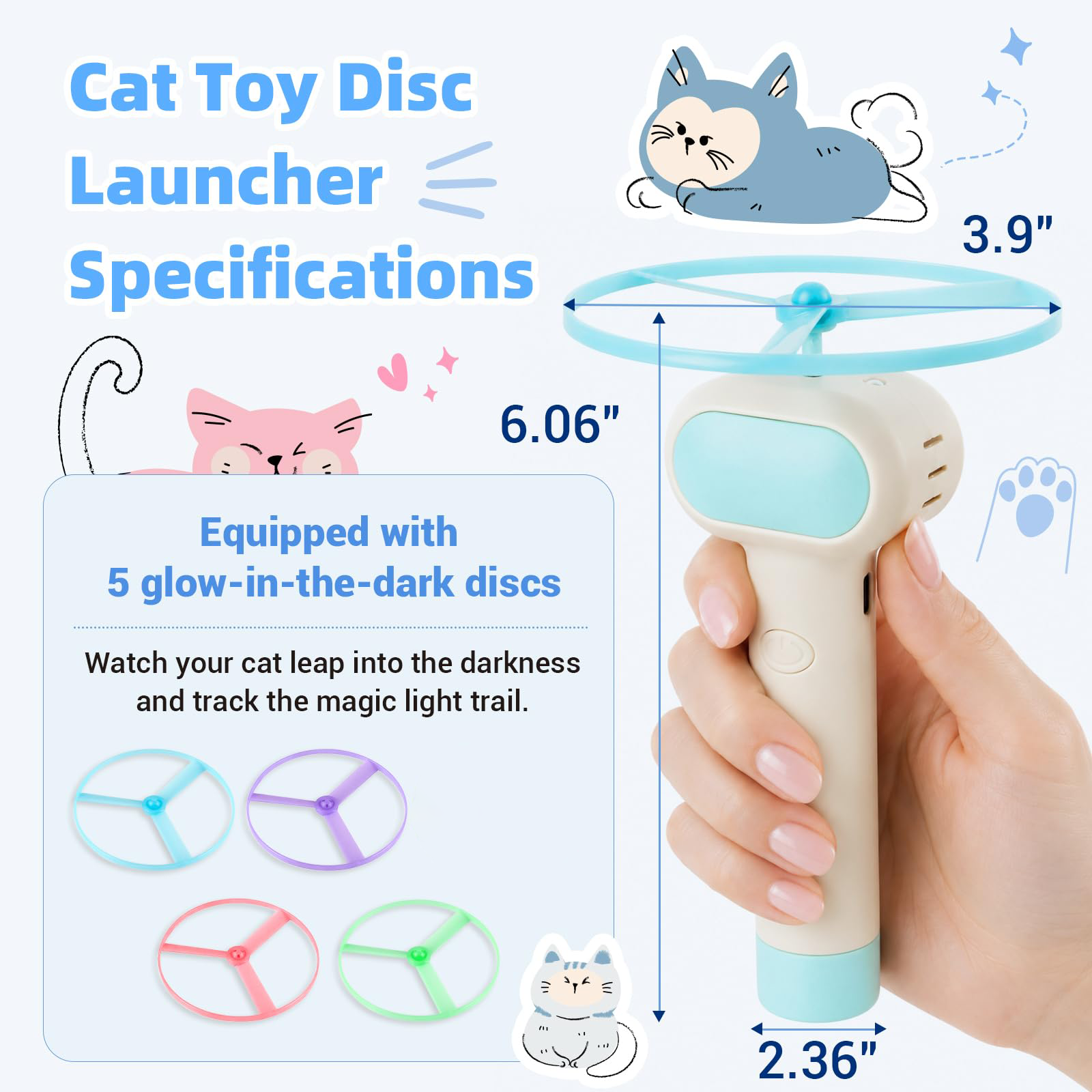 Jouet de récupération de chat avec lanceur de disque volant