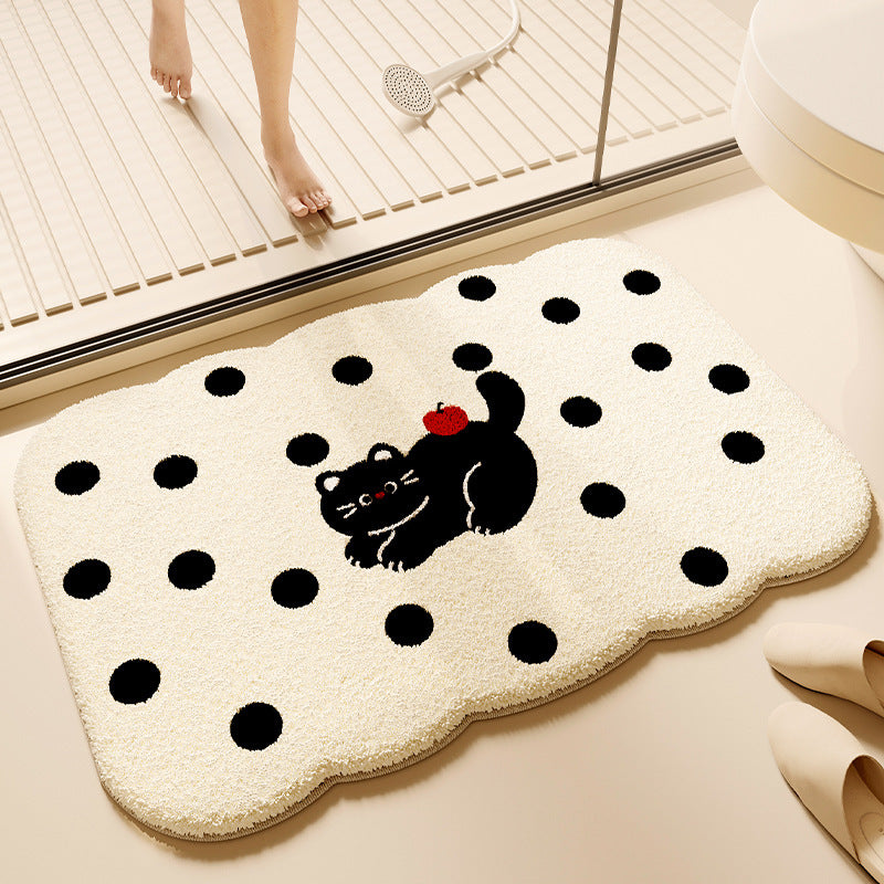 Tapis de salle de bain en peluche épais absorbant l'eau