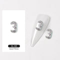 Décoration de clou en alliage de diamant brillant numérique argent