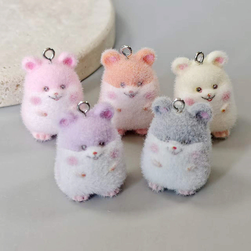 Accessoire porte-clés animal de hamster flottant en résine