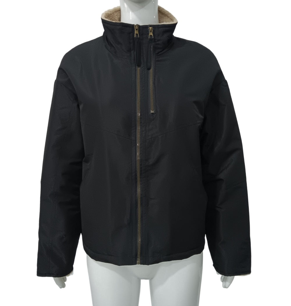 Parka de coton à boucle courte pour femmes avec un collier de soutien et vêtements de travail..